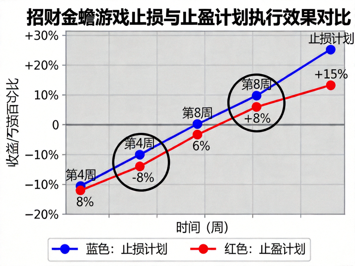 招财金蟾游戏止损与止盈计划执行效果对比折线图